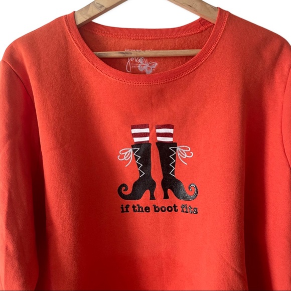 Orange Halloween Plus Crewneck Sweatshirt - Picture 2 of 4